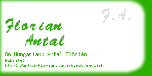 florian antal business card